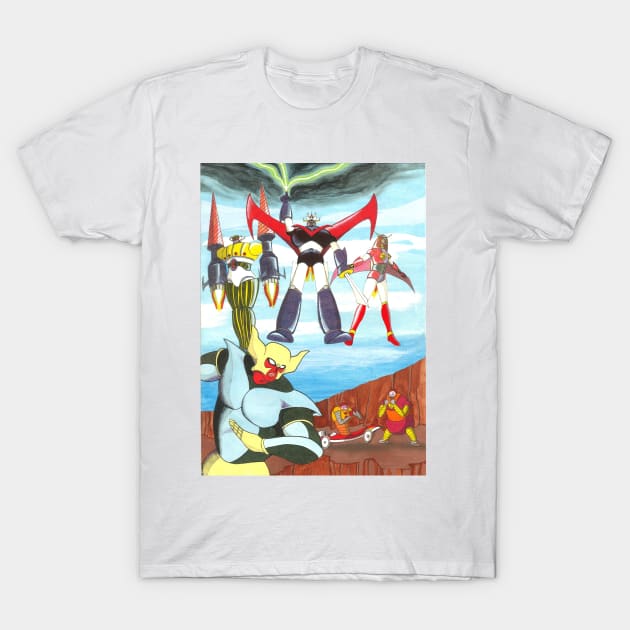 Jeeg VS Great Mazinger T-Shirt by CristianoMarzio